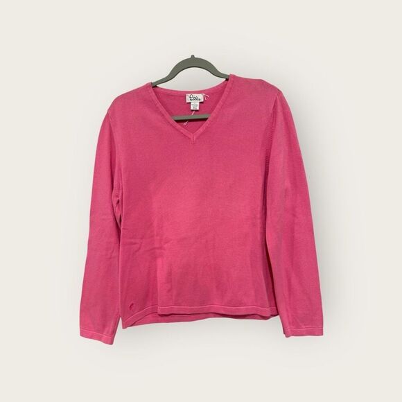 Lilly Pulitzer Vintage Pullover V Neck Sweater Pink Size Large - Picture 1 of 5
